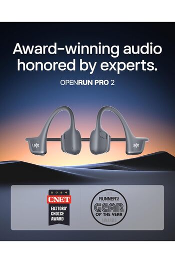 Shokz OpenRun Pro 2 Bone Conduction Open-Ear Headphones, Bluetooth 5.3, Noise-Canceling Microphones,