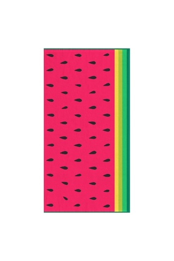 SHOPIENS ® Cotton Beach Towel, Red with Watermelon Pattern, 75 x 150 cm