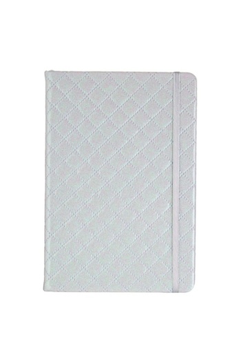 SHOPIENS Carnetel Agenda Notite A5 80 File Dictando Inchidere Cu Elastic Coperta Dura Alb Irizat Matlasat
