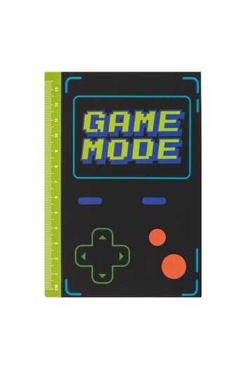SHOPIENS Carnetel Notite A6 40 File Dictando Negru Verde Game Mode cu Rigla 13.5 cm