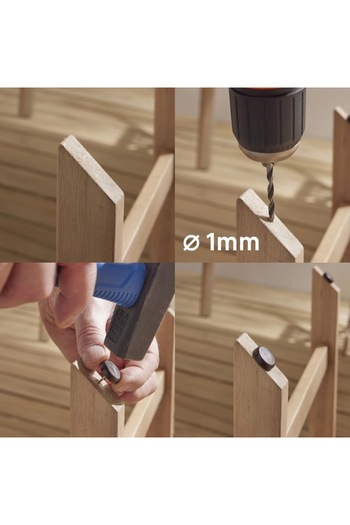 SHOPIENS Set of 4 Shopiens® furniture floor protectors, plastic, nail attachment, Ø 30 mm