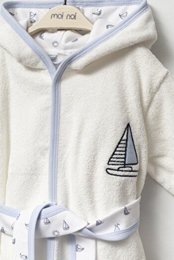 Momercy Captain 0-12 Months Baby Boy Cotton Bathrobe and Towel Set