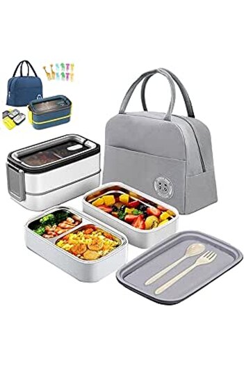 Generic Dua Stainless Steel Lunch Box for Adults & Kids with Insulated Lunch Bag, Insulated Bento Lunch Box