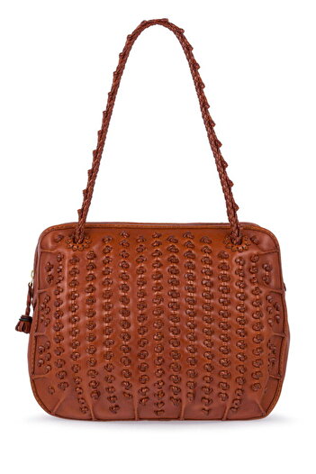 GÖN Handmade Tan Women's Shoulder Bag Hedgehog