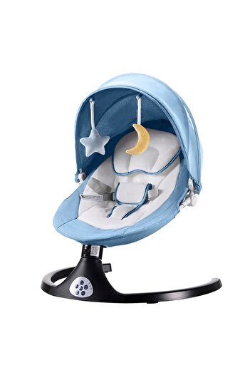 Novastride Leagan Electric Bebe si Copii cu Acoperis Rabatabil si Plasa Protectie, Muzical, Conexiune Bluetooth
