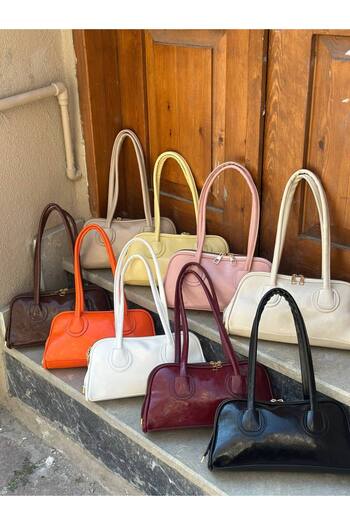 SHIKIRTI Double Handle Baguette Model Shiny Women's Shoulder Bag