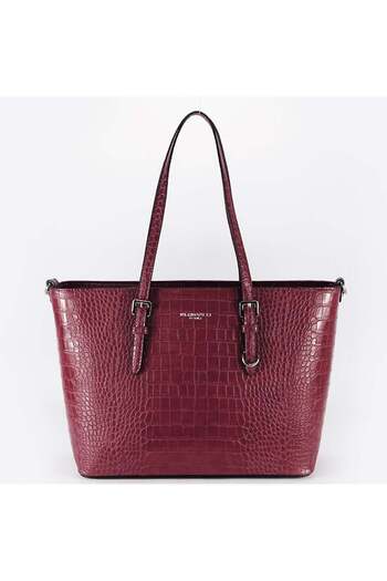 Flora&Co Paris Large burgundy bag with reptile print B-X9527 M13