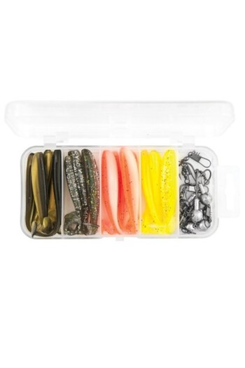 Baracuda Shad set 6 cm + jig + swirls & clips, 20 pcs/set