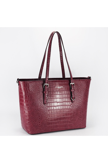 Flora&Co Paris Large burgundy bag with reptile print B-X9527 M13