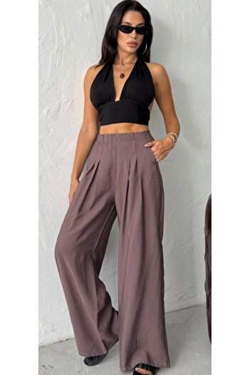 mor butik Women's Palazzo Pants in Mulberry Color