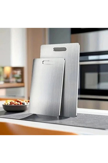 PERİBOİA Set of 2 Stainless Steel Cutting Boards