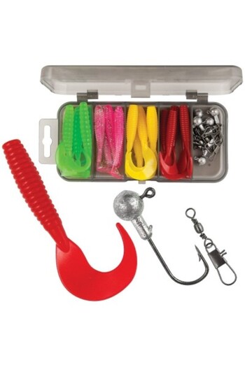 Baracuda Shad set 6 cm + jig + swivels & clips, 20 pcs/set