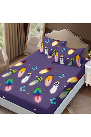 NufJoy Finet Gros Elastic Fitted Sheet Set for Mattress 160x200 cm and 2 Pillowcases 50x70 cm