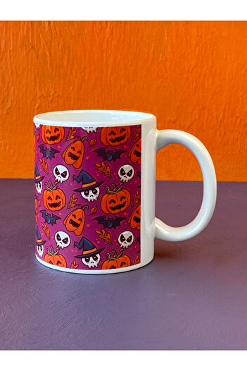 Hepsi Enteresan Mixed Pattern Purple Background Halloween Cup, Halloween Cup