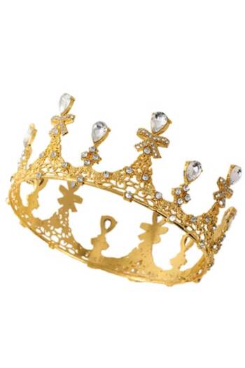 VERSAGO Golden Crown with Pearls and Rhinestones Butterfly ®VERSAGO, Decoration for Cake and Pastry Decorat