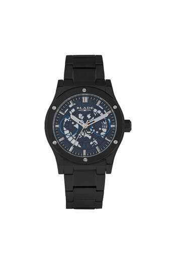 Blade Twist Navy 3581 G 2 NBN SS Case & Band Date Men's Watch