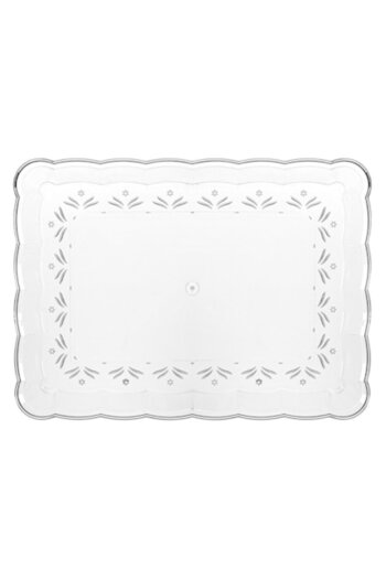 SHOPIENS ® Rectangular Transparent Plastic Tray with Patterns, 33 x 23 cm
