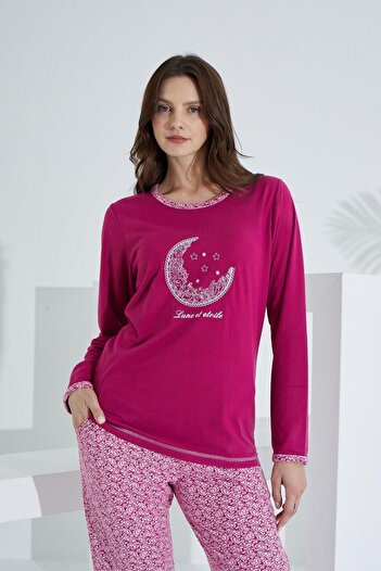 troise etoile Velvess Ekstra Yumuşak Kumaş Pijama Takımı 98142
