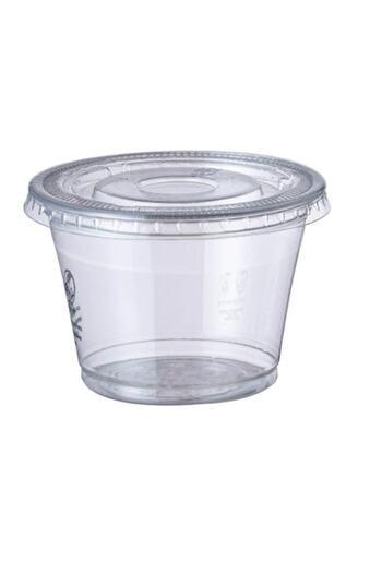 SHOPIENS Set 20 reusable transparent plastic bowls, 165 ml, with lid for events and parties