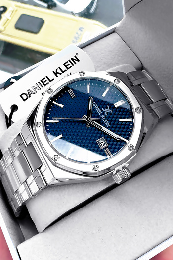 Daniel Klein Original Stainless Steel Band Men Wristwatch Waterproof Silver Color Gift Bracelet Dke2144C4