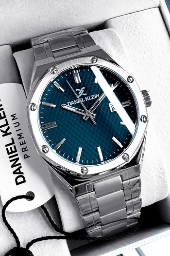 Daniel Klein Original Stainless Steel Cord Men Wristwatch Waterproof Silver Color Gift Bracelet Dke2144C5