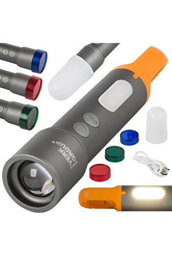 COBA CB-X723 Rechargeable Flashlight with Color Changing Lights