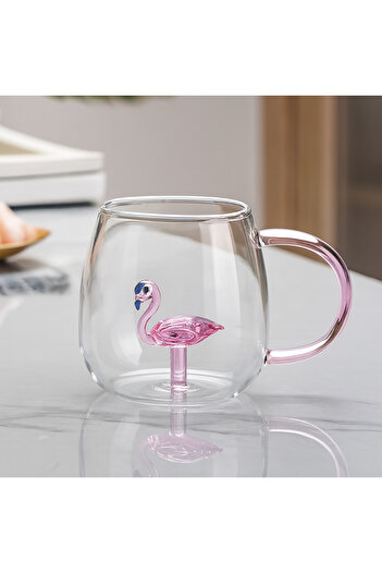 Armoni flamingodur. 🦩 Figürlü Isıya Dayanıklı Kawaii Kupa 350 ml