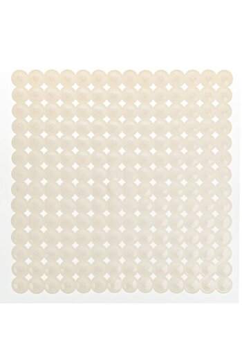 SHOPIENS Anti-slip bath mat Shopiens®, square model with embossed design, beige, 55 x 55 cm