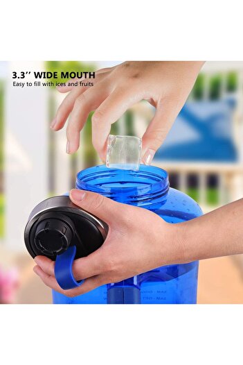OEM Sticla pentru sportivi, cu maner din cauciuc moale, fara BPA, capac etans din inox, 3.2 litri, culoa