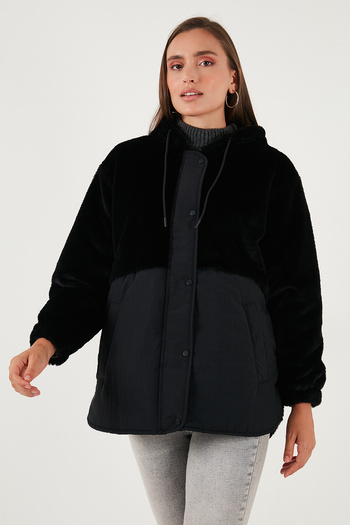 Lela Comfort Fit Kapüşonlu Yumuşak Dokulu Mont MONT 497HOLLY