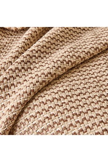 ASPARTAM Soft Shiny Sofa Throw - Beige / Brown - 130X170 cm