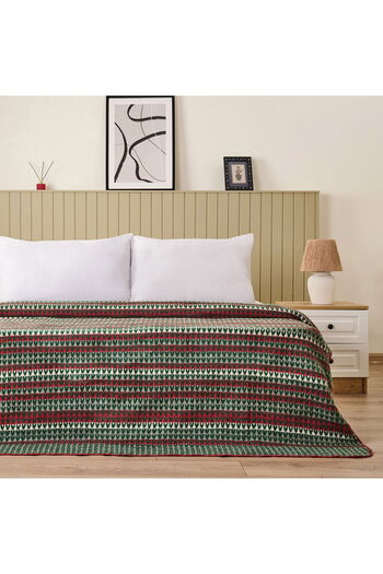 ASPARTAM Soft Bliss Cotton Double Blanket - Green - 200X220 cm