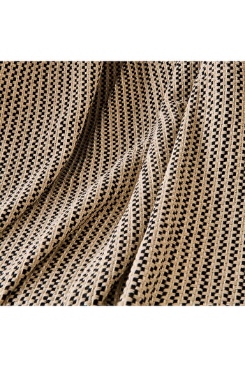 ASPARTAM Soft Shiny Sofa Throw - Beige / Black - 130X170 cm