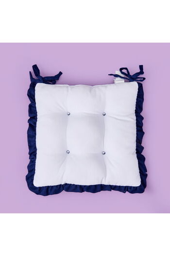 ASPARTAM Soft Nora Chair Cushion - Navy Blue / White - 40X40 cm