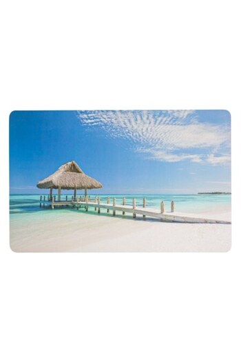 SHOPIENS PP Placemat with Summer Beach, Bridge, and Gazebo Model 43.5x28.5cm