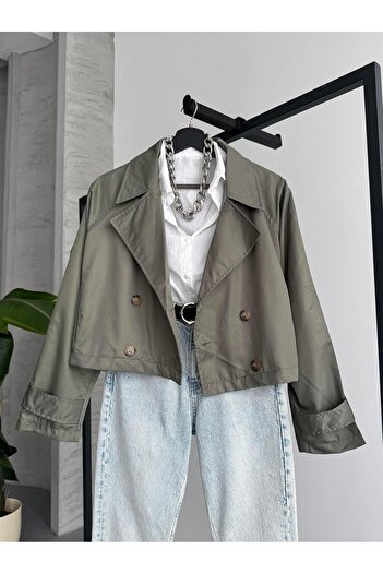 FERZOLAİO Seasonal Short Khaki Trench Coat