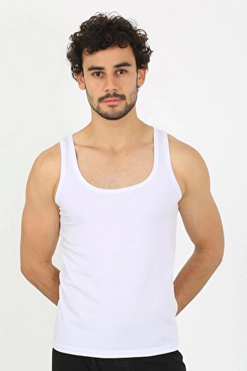 emosavm Fashion Men's Combed Cotton White Undershirt