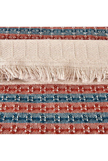 MATMEL Soft Maroon Double Bedspread - Ecru / Red - 200X230 cm