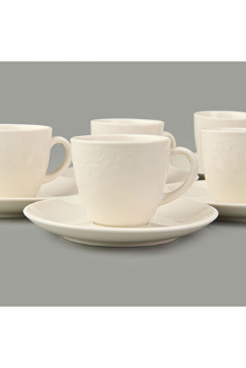 MATMEL Kitchen Arnea 6-Piece Coffee Cup Set - Cream - 90 ml