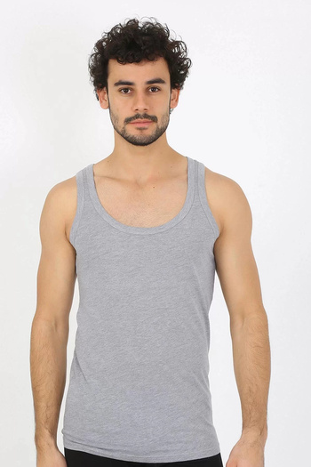emosavm Moda Men's Gray Ribbed Undershirt