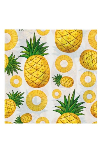 SHOPIENS Set 20 napkins Shopiens® white with two layers 33 x 33 cm, pineapple pattern