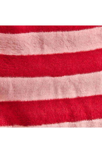 ASPARTAM Soft Striped Cotton Tv Blanket - Pink / Red - 130X170 cm