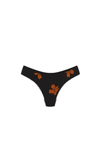 emosavm Fashion Cotton 3-Piece Thong Panties Black