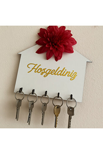 Marrone Red Star Flower Keychain Key Board