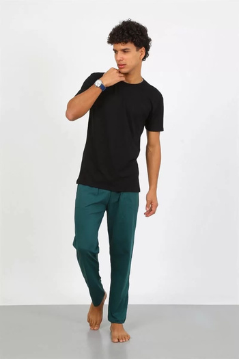emosavm Fashion Men's Cotton Green Single Bottom Pajamas