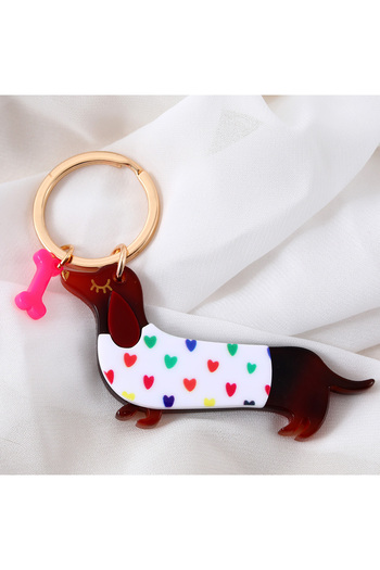 Choice F353 1PC Personalized Black Dog Keychain