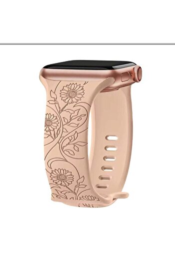 Apple Watch Strap Silicone Sunflower Milk Tea 42/44/45/46/49mm