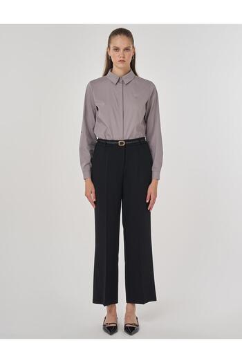 Kayra Pocket Detailed Fabric Trousers Black
