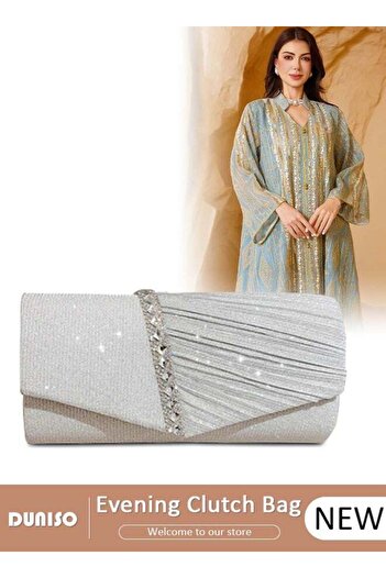 fun zone DUNISO Womens Evening Clutch Bag All-matching Pleated Handbag Exquisite Evening Clutch Bag Banquet W