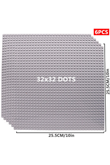 Choice1 32X32 Light Grey 6pcs/set Base Plate 32*32 32*16 Studs Classic Figures Building Blocks Plates Bricks